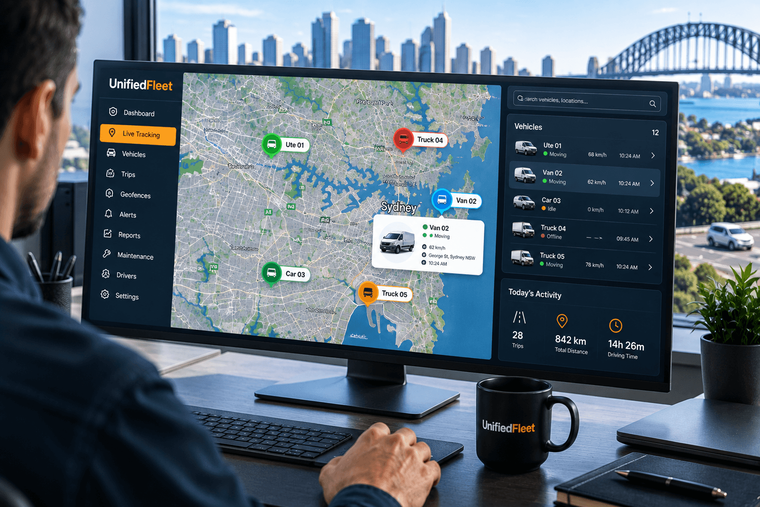UnifiedFleet live GPS vehicle tracking
